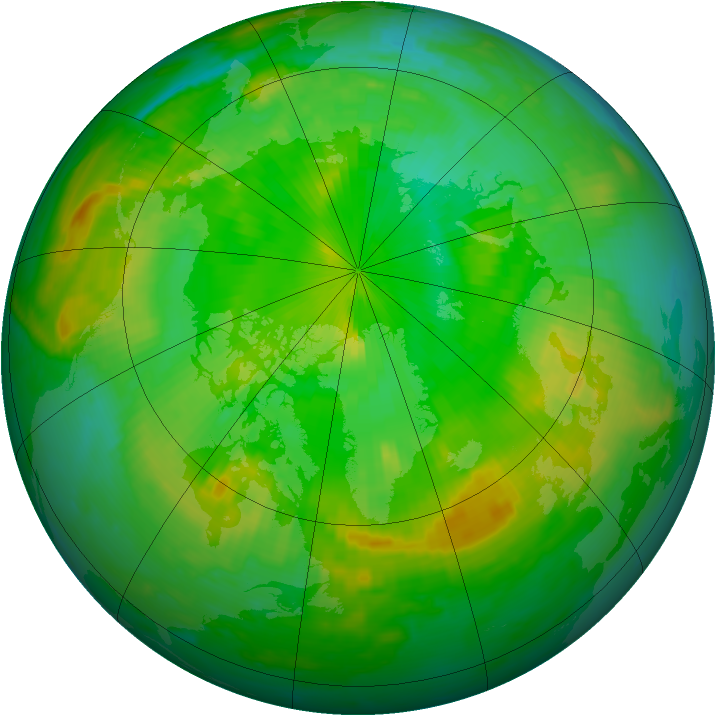 Arctic ozone map for 16 July 1998